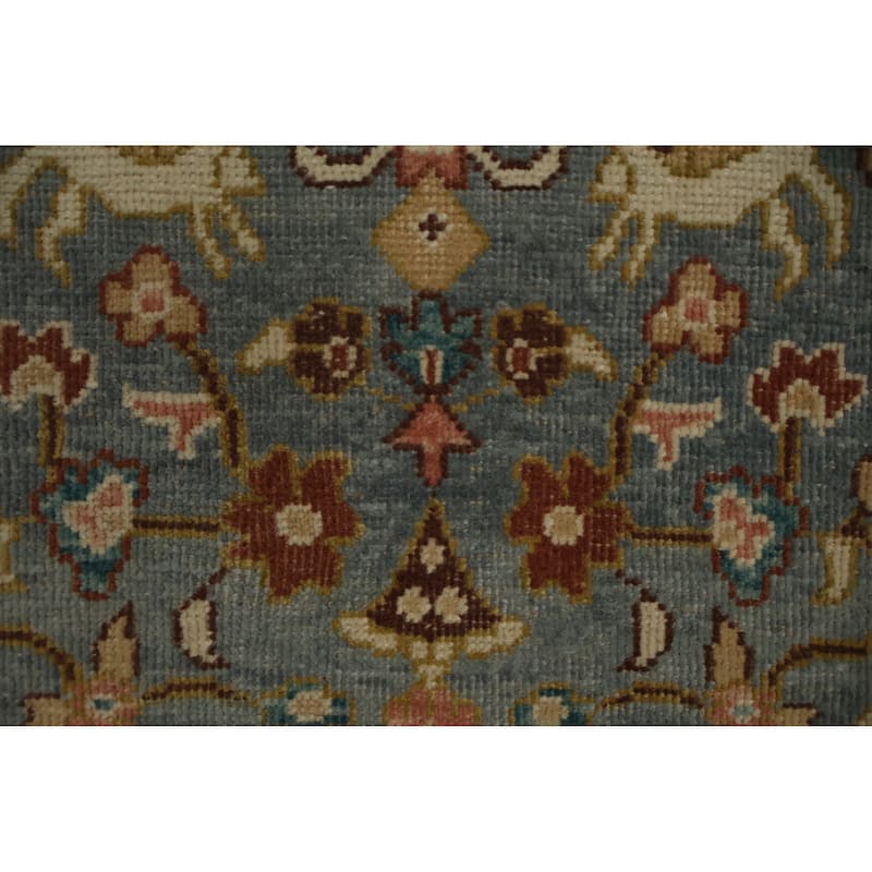 Hand Knotted Oriental 100% Wool Carpet Traditional Floral Navy Blue & Blues Ziegler Area Rug - 3' 10'' X 2' 0''