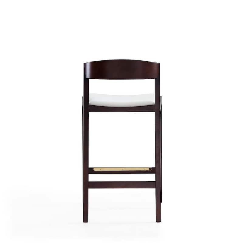 Manhattan Comfort Klismos 36.75 in. Dark Walnut Beech Wood Counter Height Bar Stool (Set of 3)