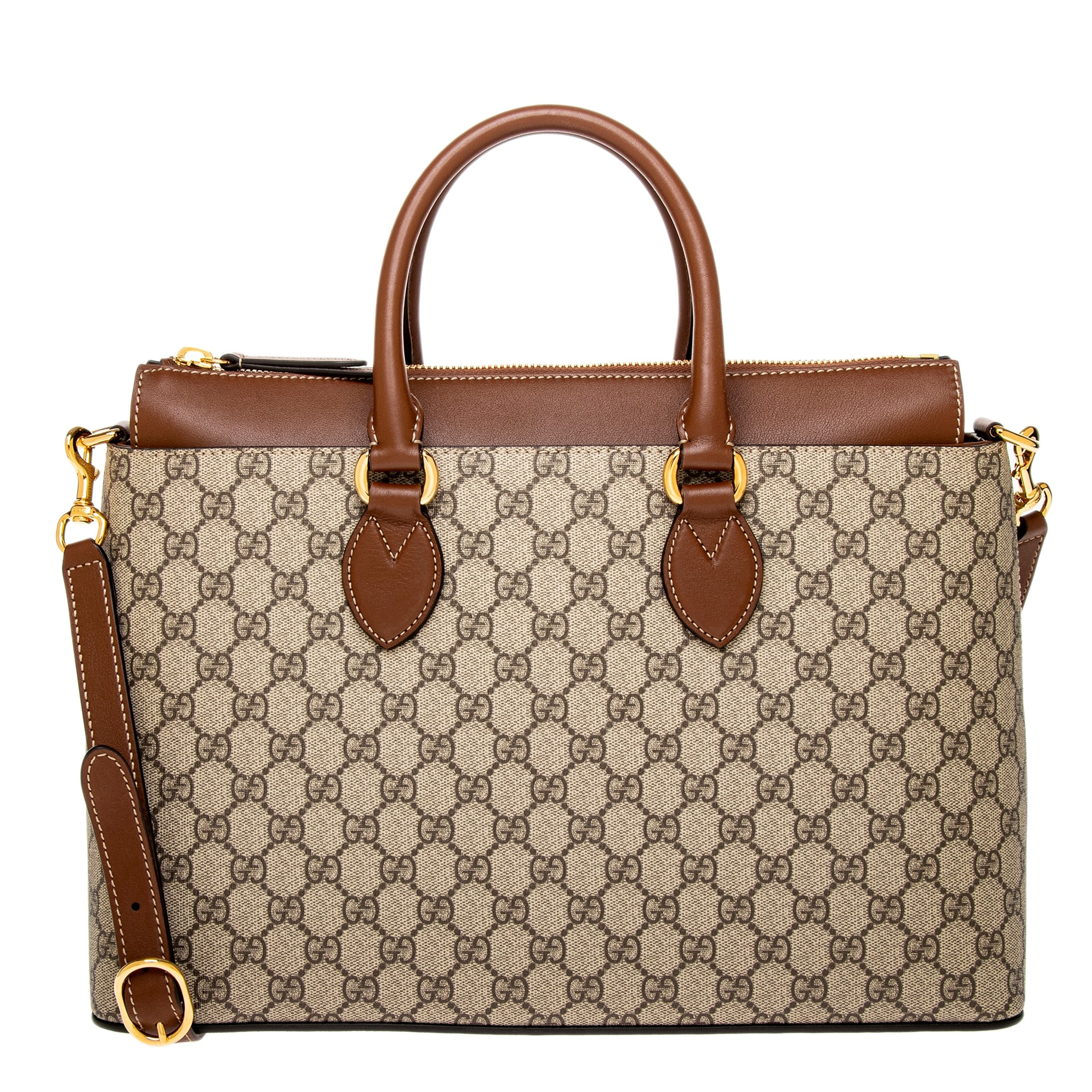 【関税&送料込】Gucci Gg Supreme Fabric And Leather Handbag Gucci Gg Supreme Canvas & Leather Tote Women's Beige | eBay