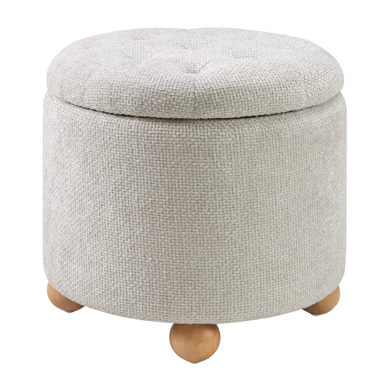 Naomi Storage Ottoman - Cream