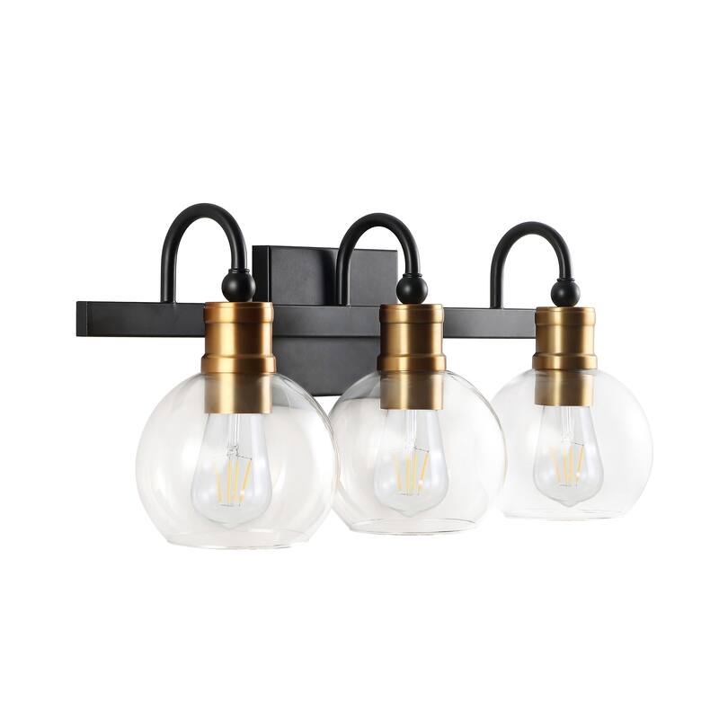 Kurtz Iron/Glass Rustic Vintage LED Vanity Light, by JONATHAN Y