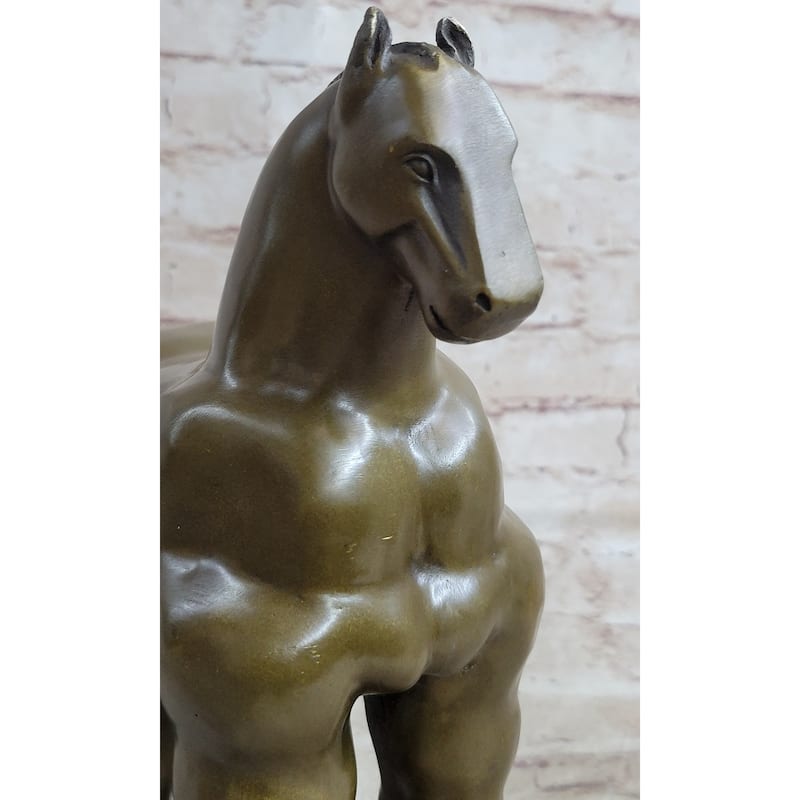 Modern Art Trojan Horse Bronze Statue Sculpture After Botero Boterismo 10 Inches X 10 Inches