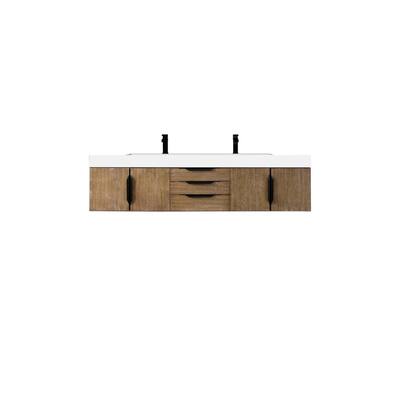 James Martin Vanities 983-V72D-W-B-GW Columbia 72" Wall Mounted Double