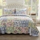 preview thumbnail 1 of 8, Greenland Home Fashions Emma Patchwork Floral Print Cotton Quilt Set King