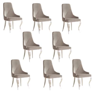 Sophiagra Upholstered Dining Chairs with Cabriole Legs (Set of 8)