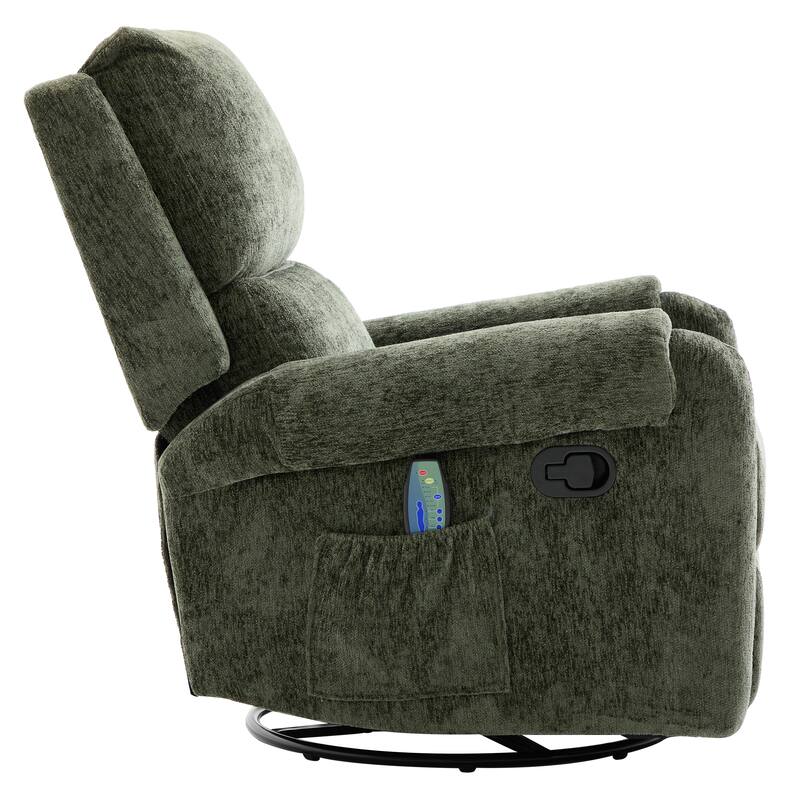 Manual Recliner Massage Recliner Chair Nursery Recliner Chair Swivel Rocker Recliner Sofa with a Side Storage Pocket