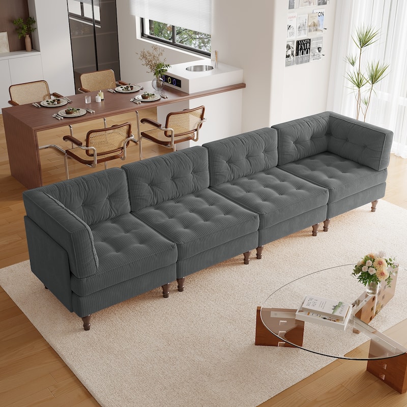 Madison Oversized Upholstered Corduroy Modular Sectional Sofa