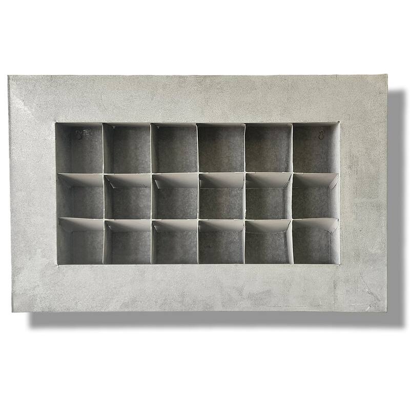 Modern Home Living Wall Galvanized Steel/Zinc Succulent Planter, Wall Mounted Garden Pocket Planter (Horizontal 18 Pocket