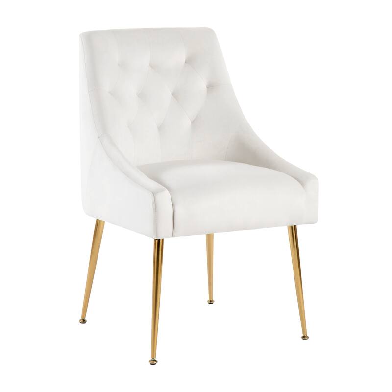 XINMICS Mid-Century Modern Velvet Dining Chair, Upholstered Parsons Chair, Set of 2