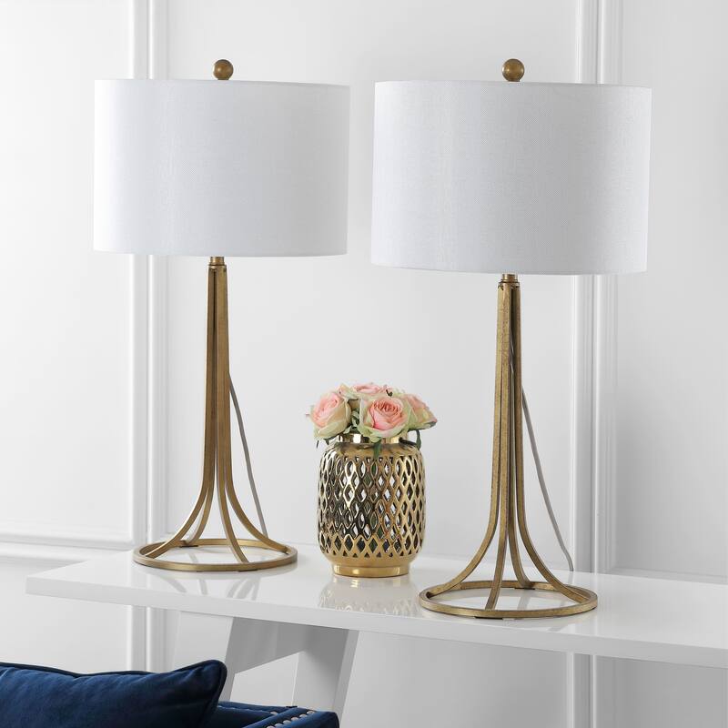 SAFAVIEH Lighting Alexa 30-inch Antique Bronze Table Lamp (Set of 2) - 15"x15"x30" - 15Wx15Dx30H