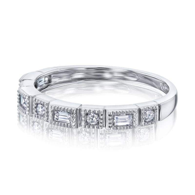 Kobelli 1/10 Carat Natural Diamond 10k Solid Gold Mixed Cut Vintage Style Nellie Ring