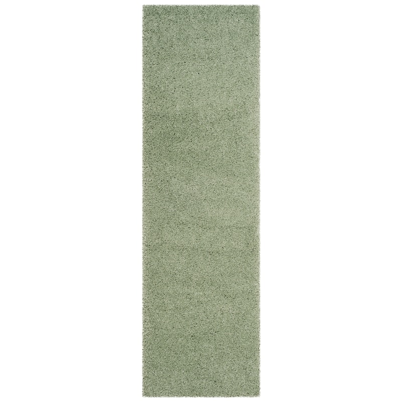 SAFAVIEH Laguna Shag Verdiana Solid Color 2-inch Thick Rug. - 2'3" x 6' Runner - Light Sage - Runner