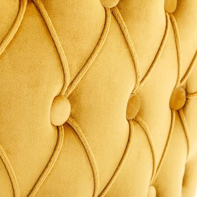 Contemporary Velvet Upholstered Wing-Back Barstools with Button Tufted Decoration and Wooden Legs, Set of 4