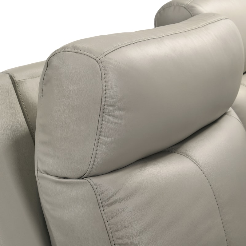 Furniture of America Joren Modern FSC Certified Leather Match Power Recline Sectional with Console and USB Port