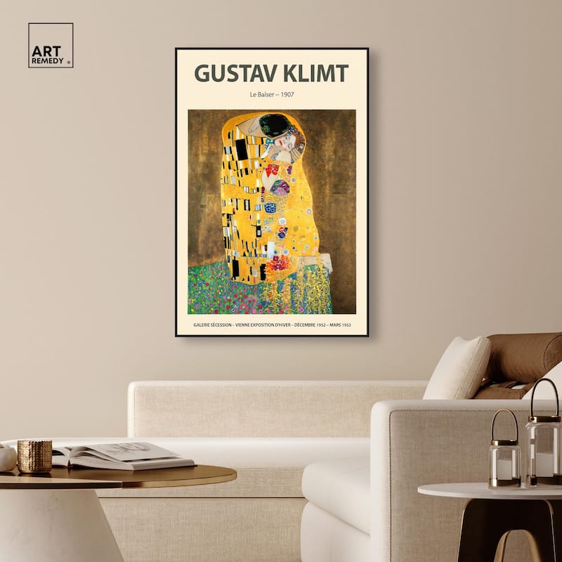 Golden Kiss Canvas by Art Remedy