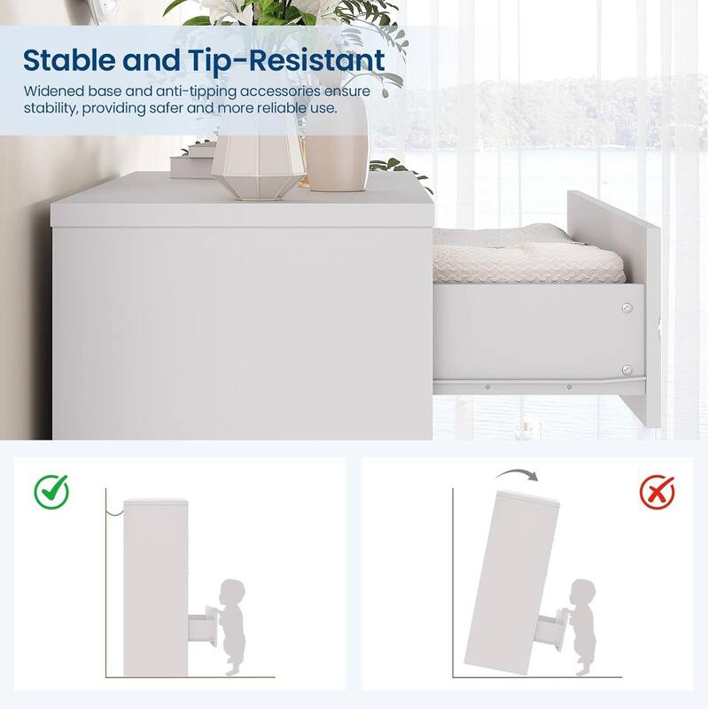 Tall Dresser, Storage Cabinet for Bedroom with 4 Drawers