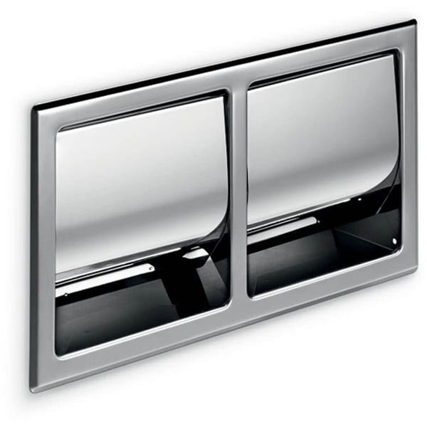 WS Bath Collections A8029D Hotellerie Recessed Double Toilet Paper Holder - Stainless Steel