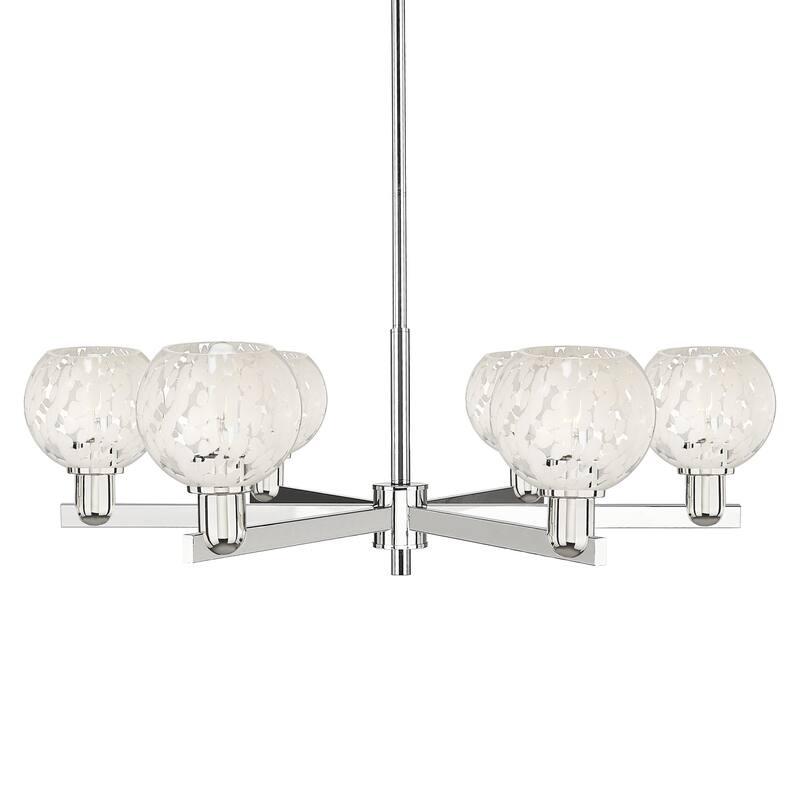 Innovations Lighting 716-6CR-10-36 White Mouchette Chandelier White - Polished Nickel / White Mouchette