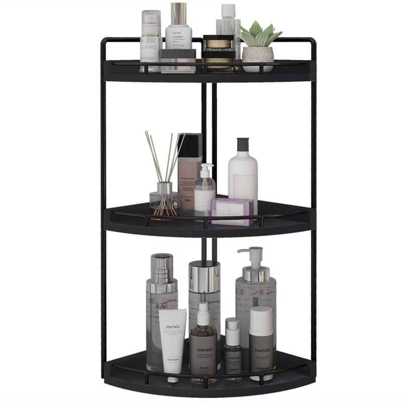 3-Tier Corner Bathroom Organizer Countertop - 7.67"D x 7.67"W x 17.52"H