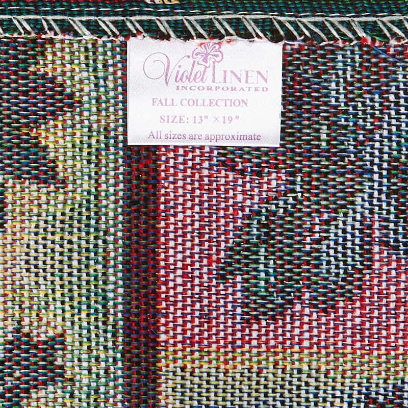 Violet Linen Fall Harvest Thanksgiving Autumn Leaves Sunflowers, 13" X 19" Rectangler, Set of 4, Decorative Place Mats