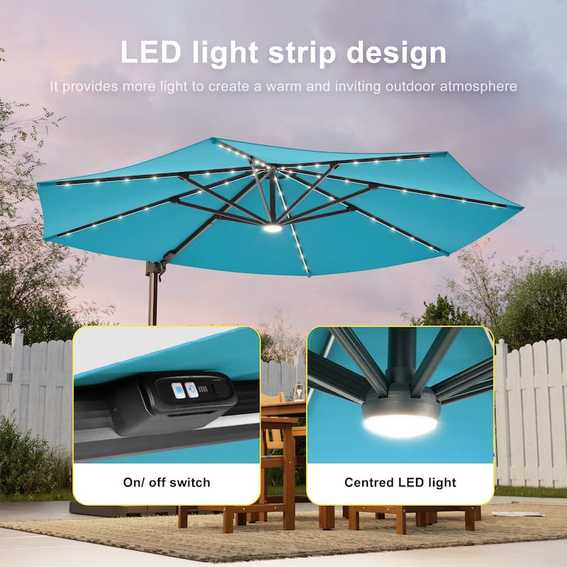 Outdoor 10FT LED Patio umbrella for Garden