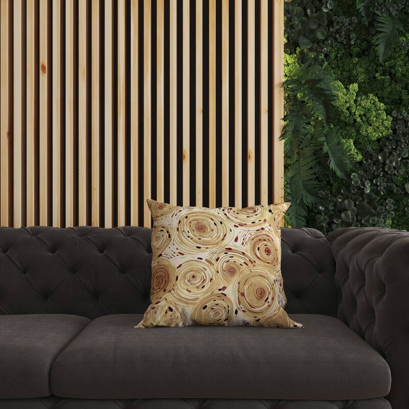 Beige And 0 Twisting Tornado Faux Suede Throw Pillow Zipper