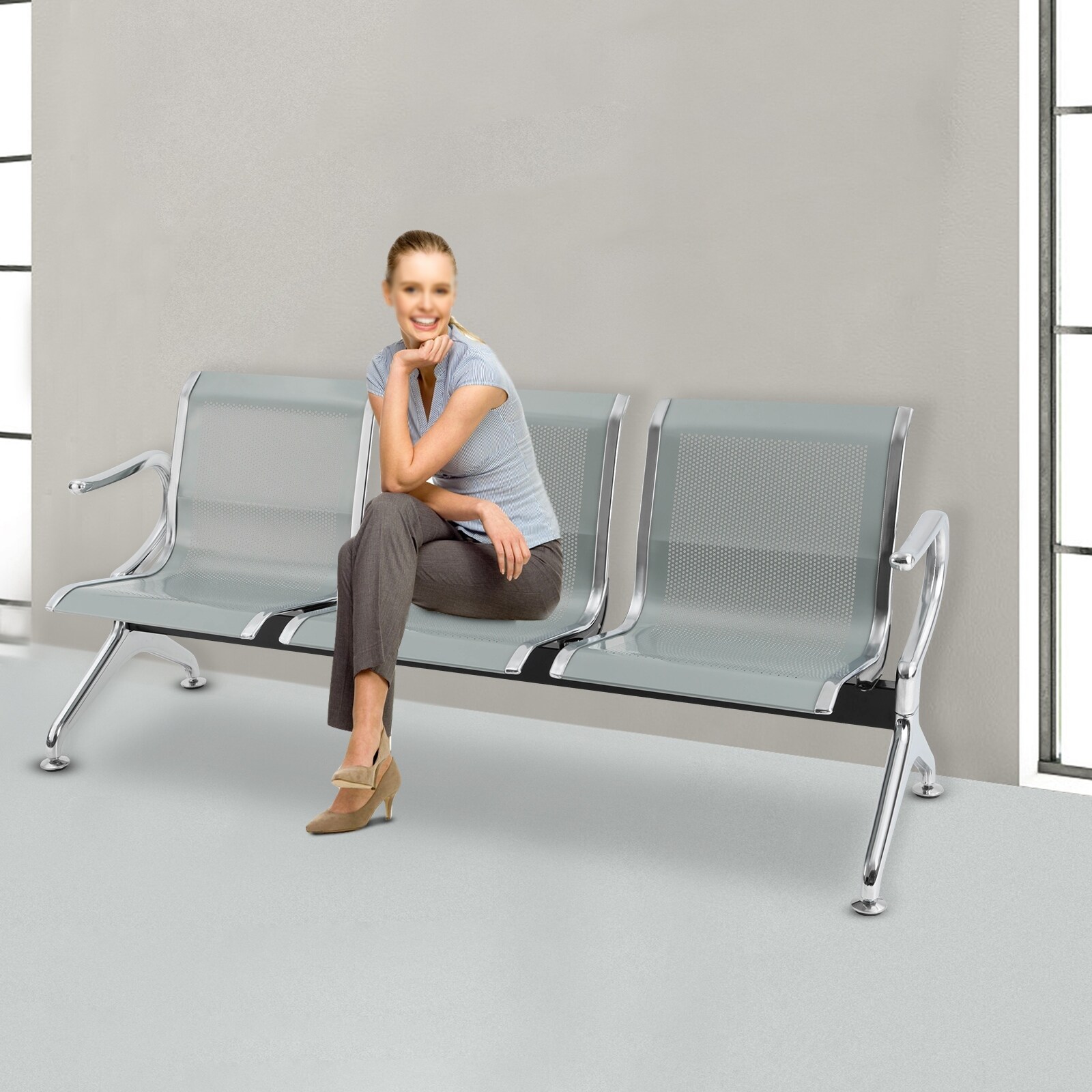 3 Seat Reception Chair Waiting Room Chair Airport Bench Bed Bath Beyond 39673334