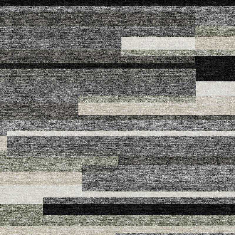 HomeRoots Striped Transitional Rectangle Outdoor Rug