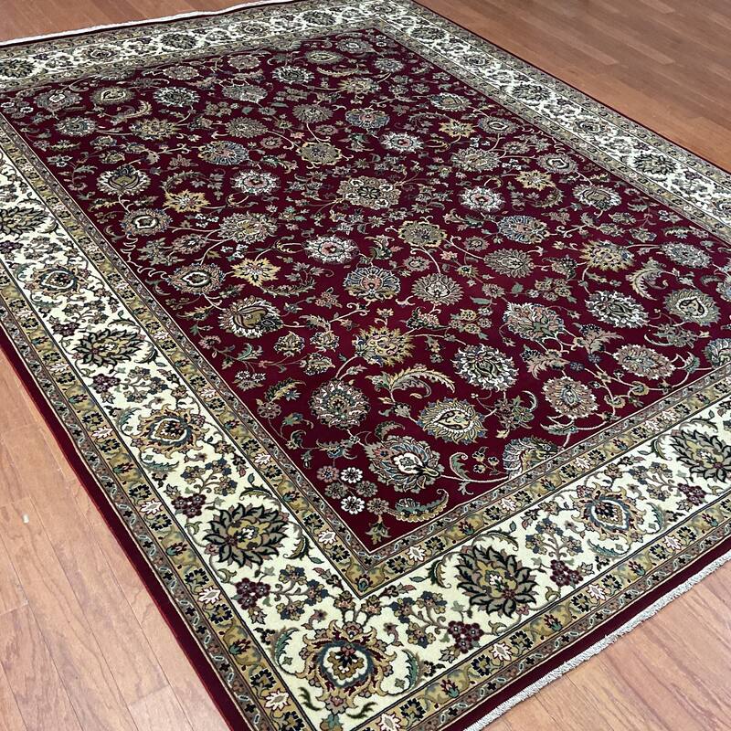 HERAT ORIENTAL Hand-knotted Indo 8' x 10' Isfahan Wool Rug - 8' x 10'