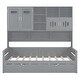 preview thumbnail 5 of 56, Wooden Platform Daybed with Twin Size Trundle, Bookcase Storage Bed with All-in-One Cabinet and Shelf