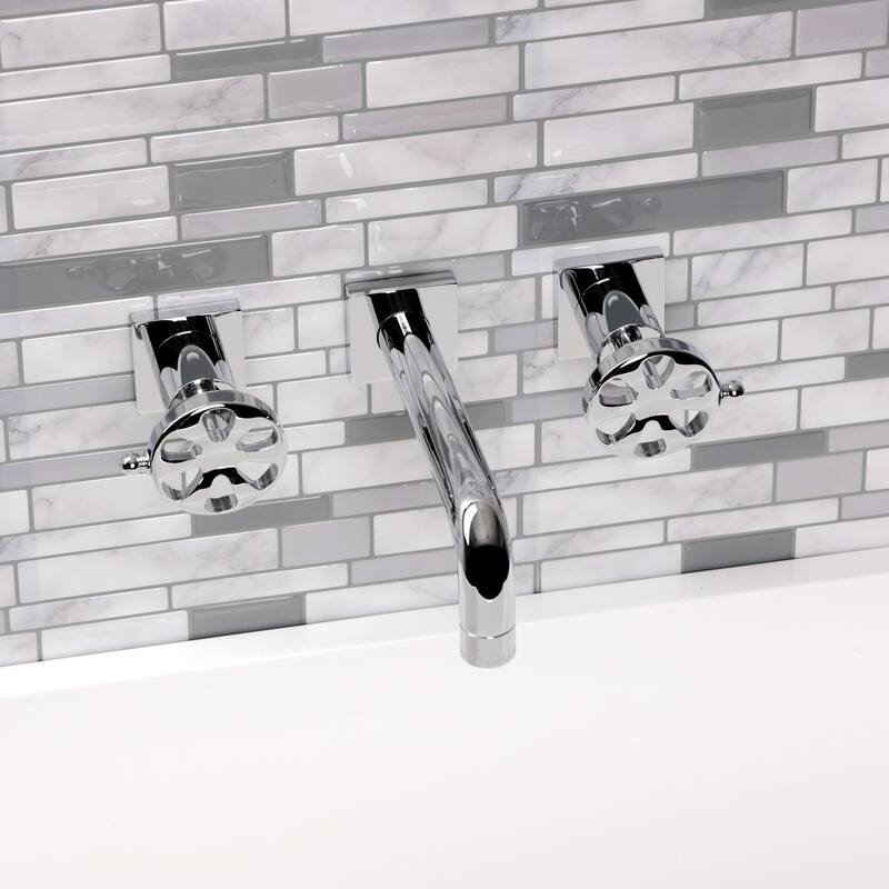 Belknap Two-Handle 3-Hole Wall Mount Bathroom Faucet in Polished Nickel
