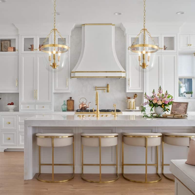Heritage Glass Bell Jar Cage Pendant Semi Flush Ceiling Light