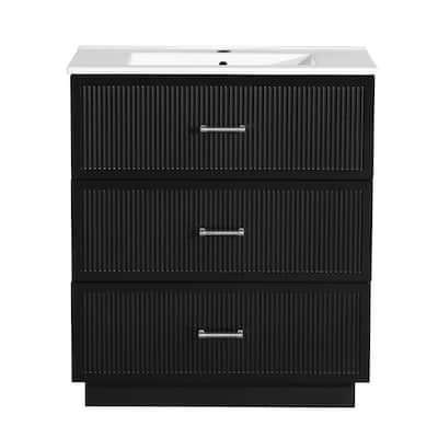 30 Inch Bathroom Vanity with Sink Set,Storage Cabinet with 2 Drawers,Floor Standing Bath Vanity Combo