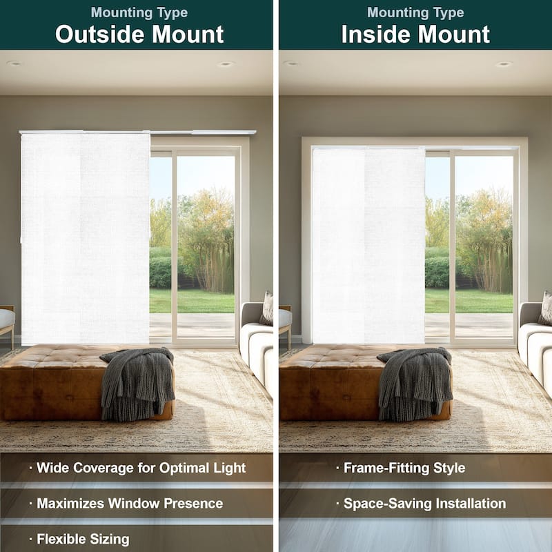 CHICOLOGY Adjustable Sliding Panels, 4-Rail Track, Light Filtering