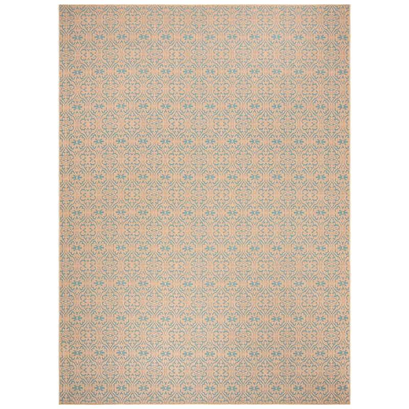 SAFAVIEH Handmade Palm Beach Kenna Modern Jute Rug - 8' x 11' - Natural/Turquoise