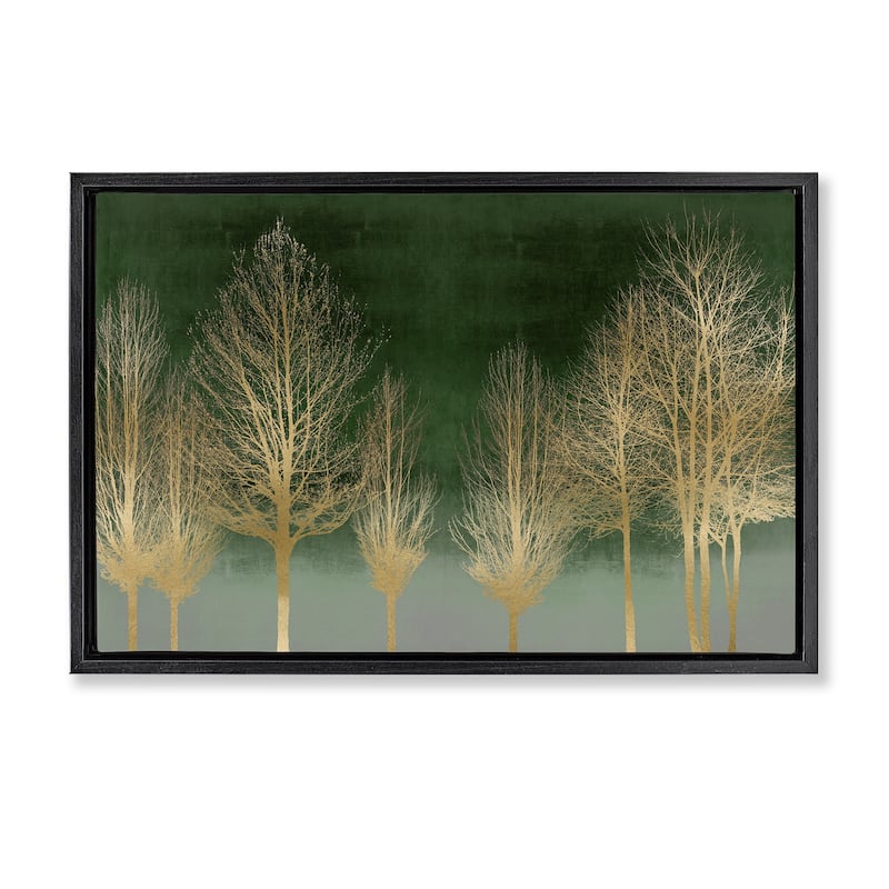 Stupell Gold Gradient Forest Framed Floater Canvas Wall Art Design By Kate Bennett - 31 x 21 - Black