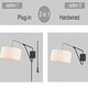 preview thumbnail 4 of 5, Hierro Mid-Century Fabric Hardwired & Plug-in Wall Light Swing Arm Wall Lamp, 1-Light