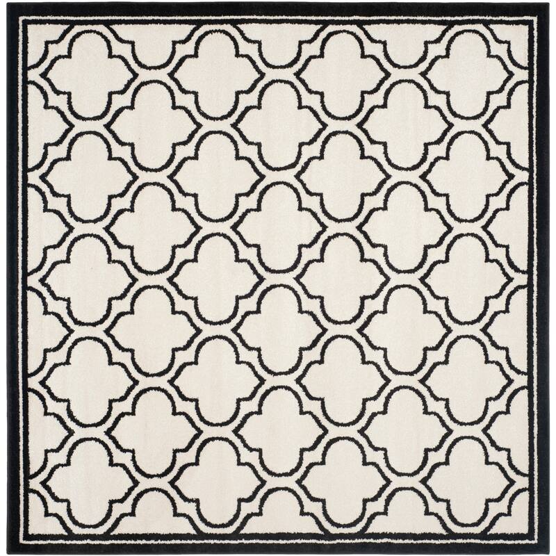 SAFAVIEH, Amherst Doraline Modern Rug - 7' Square - Ivory/Anthracite