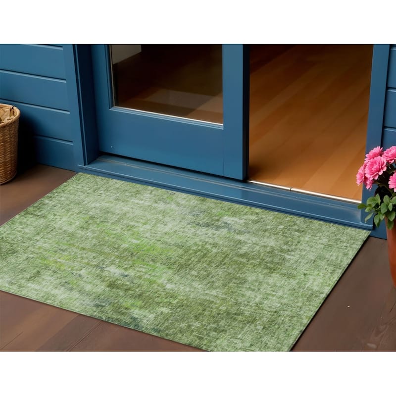 HomeRoots Abstract Transitional Rectangle Outdoor Rug - 3' x 5'