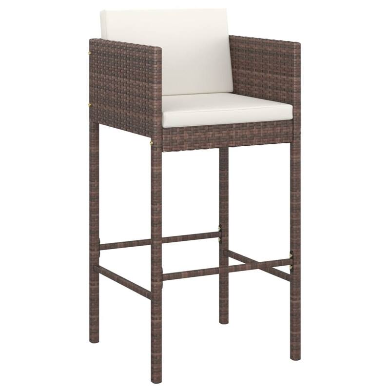 vidaXL Patio Bar Set Outdoor Bistro Set Bar Stool Bistro Table Poly Rattan