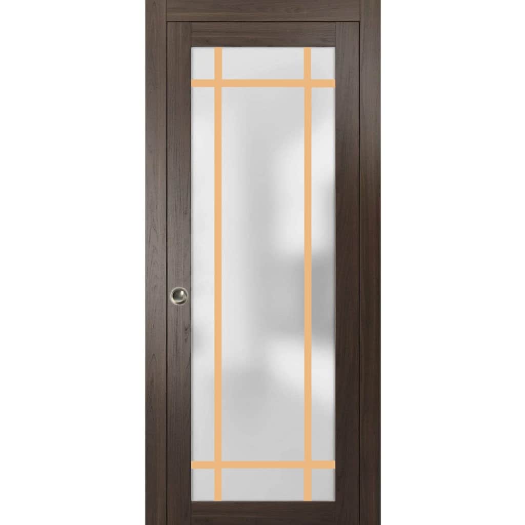 French Pocket Door 18 x 80 Planum 2113 Chocolate Ash Kit Trims Rail