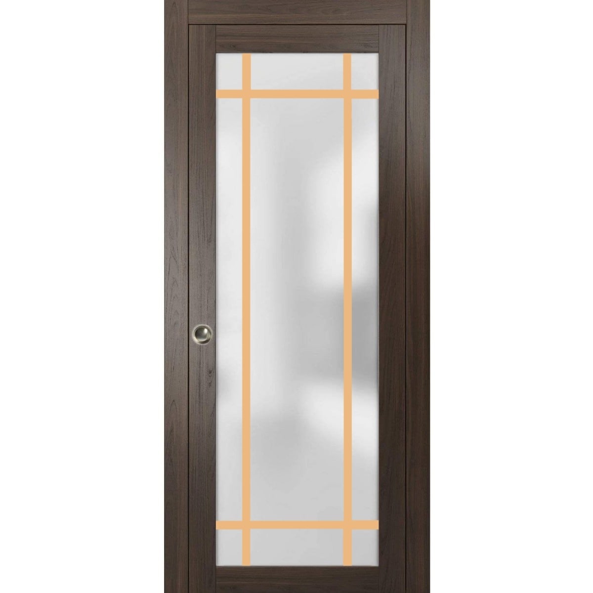 SartoDoors Planum 2113 | Interior French Doors French Door | Solid Wood | Hardware Set | 18x80, Chocolate Ash Bedroom Door