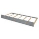 preview thumbnail 12 of 14, Grey Twin Size Platform Beds Bunk Bed with Trundle, Wardrobe and Desk