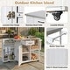 preview thumbnail 40 of 53, Outdoor Kitchen Island with Stainless Steel Top & Storage, Lockable Wheels