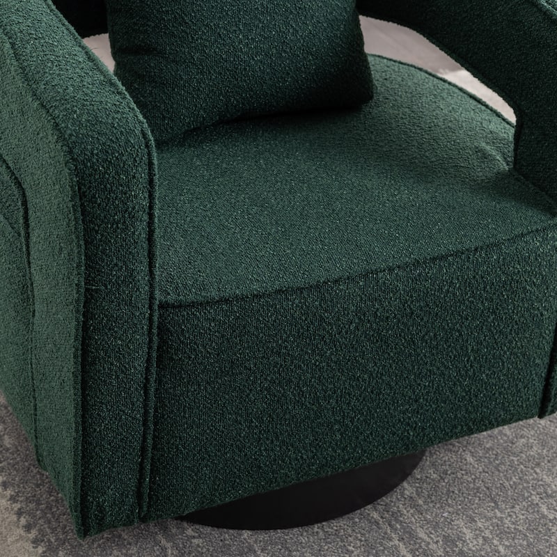 29"W Boucle Upholstered Swivel Armchair Single Sofa
