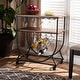 preview thumbnail 1 of 7, Dania Antique Vintage Industrial Metal and Wood Mobile Wine Bar Cart