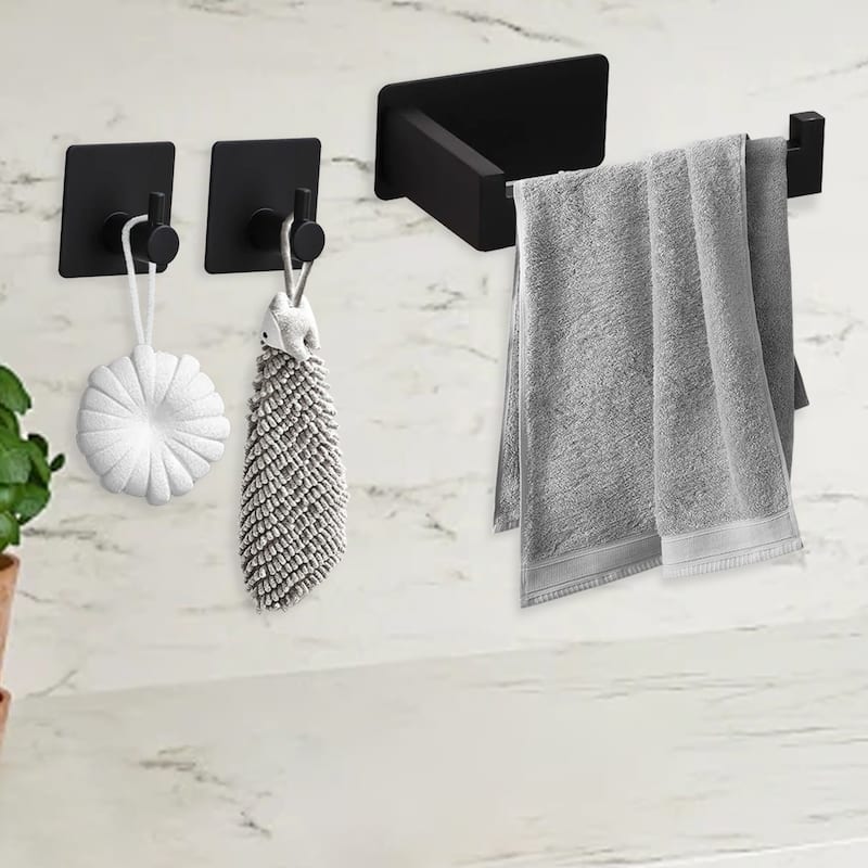Yulika 3 Piece Bathroom Hardware Set Stainless Steel Bathroom Towel Holder Set