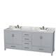 Option Gray, White Carrara Marble Top, Chrome Trim