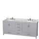 Option Gray, White Carrara Marble Top, Chrome Trim