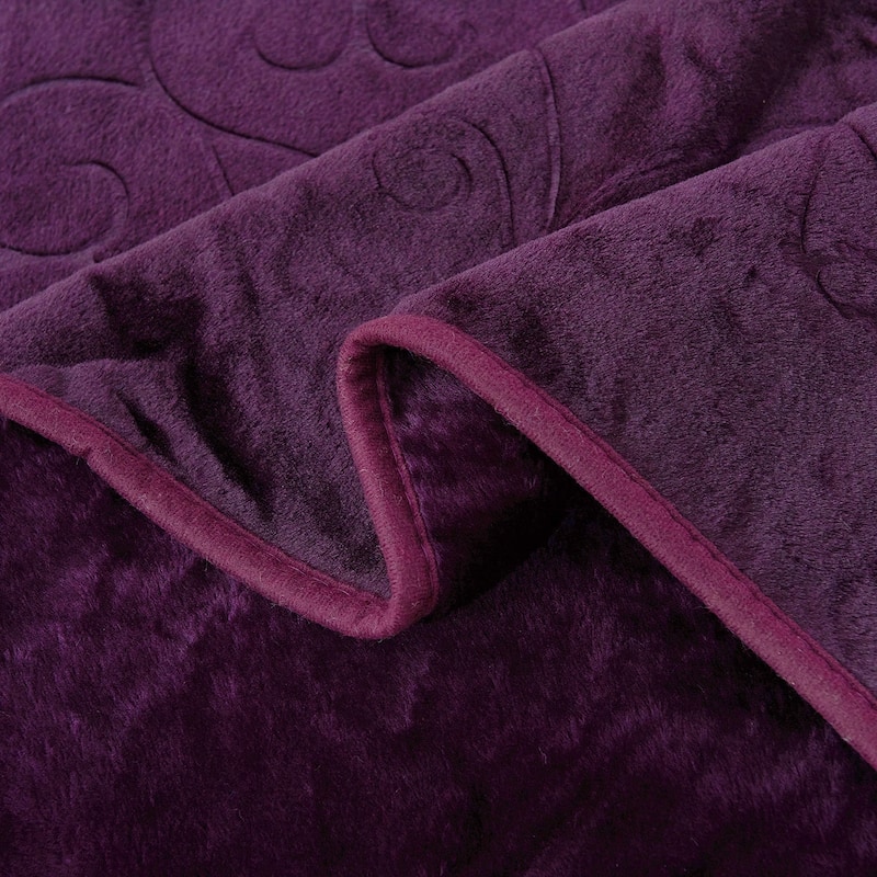 Queen Embossed Mink Flannel Blanket